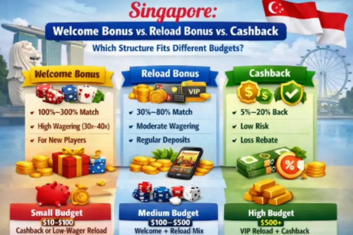 welcome bonus vs reload bonus vs cashback